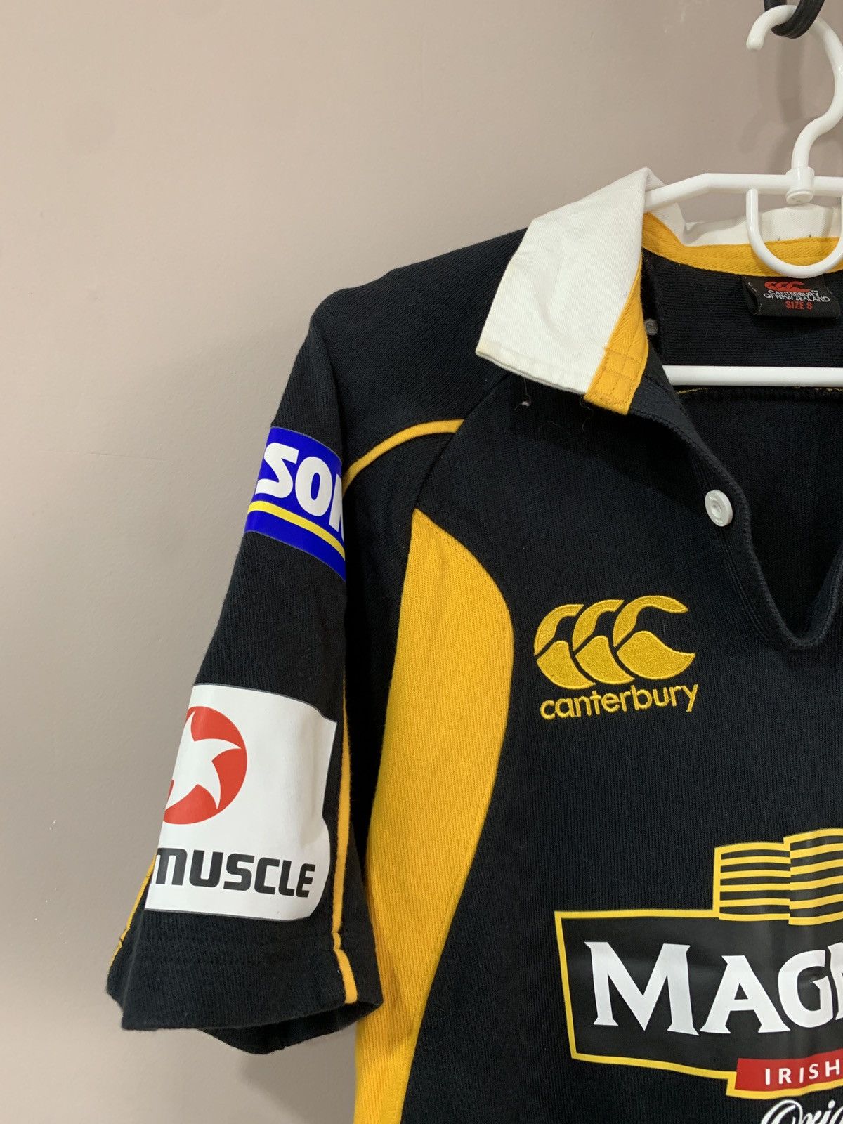 Canterbury of New Zealand × Vintage Wasps London 2007/08 Home Rugby Union Shirt Canterbury Retro Size US S / EU 44-46 / 1 - 3 Thumbnail