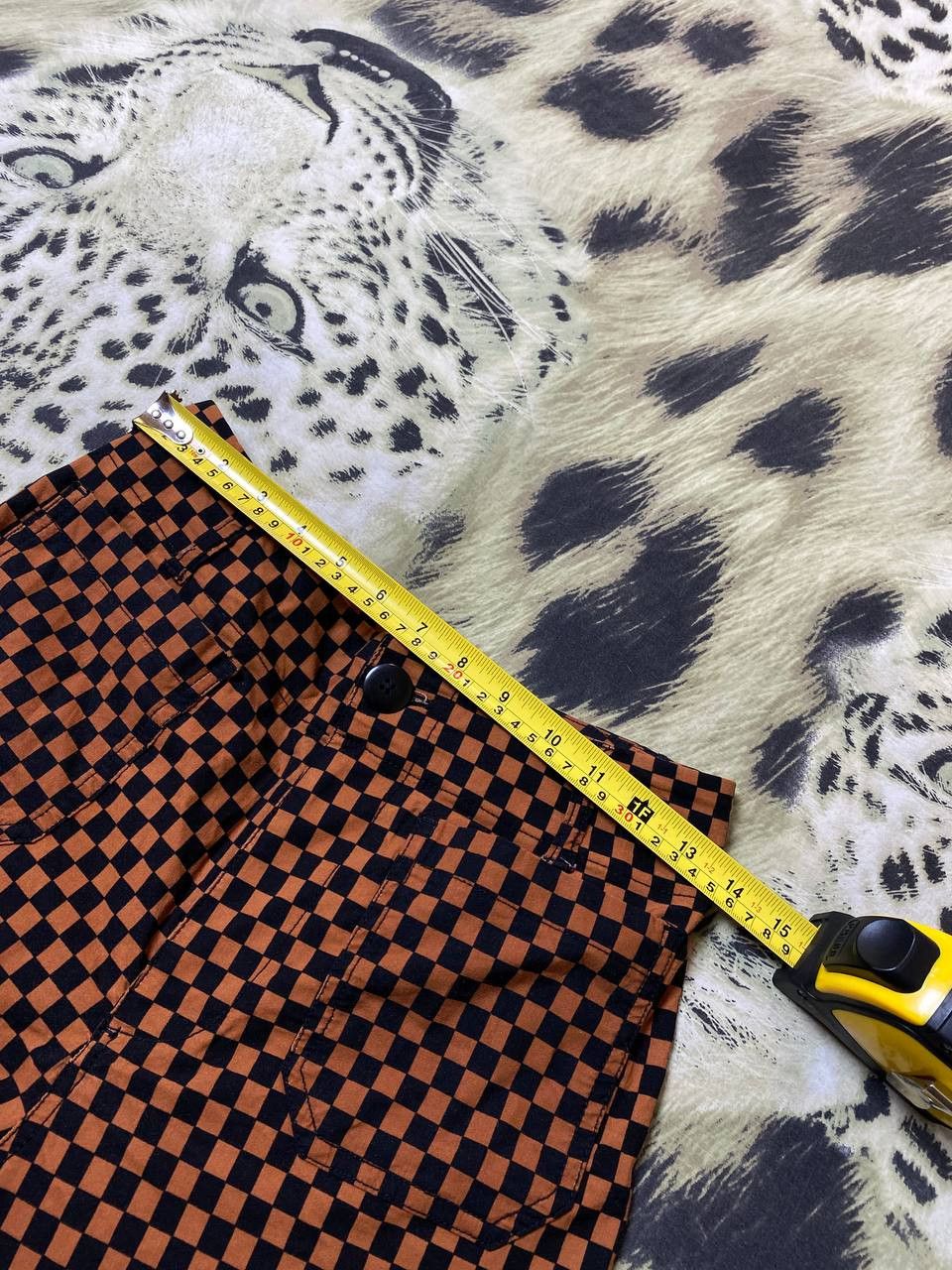 Japanese Brand Anthropologie Maeve Orange/Black Check Flared Baggy Pants Size US 26 / EU 42 - 15 Thumbnail