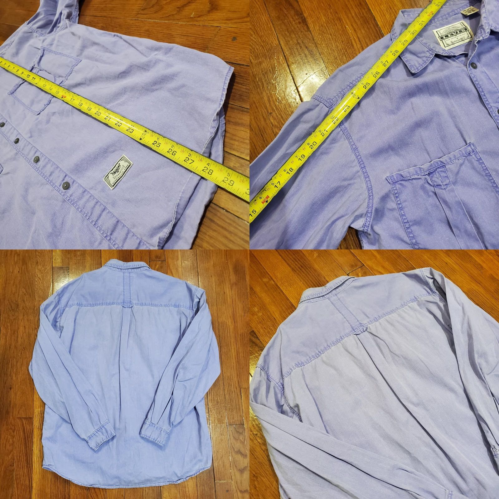 Levi's VINTAGE Levi's Shirt Mens M Purple Long Sleeve Snap Button Workwear 90s Size US M / EU 48-50 / 2 - 8 Thumbnail