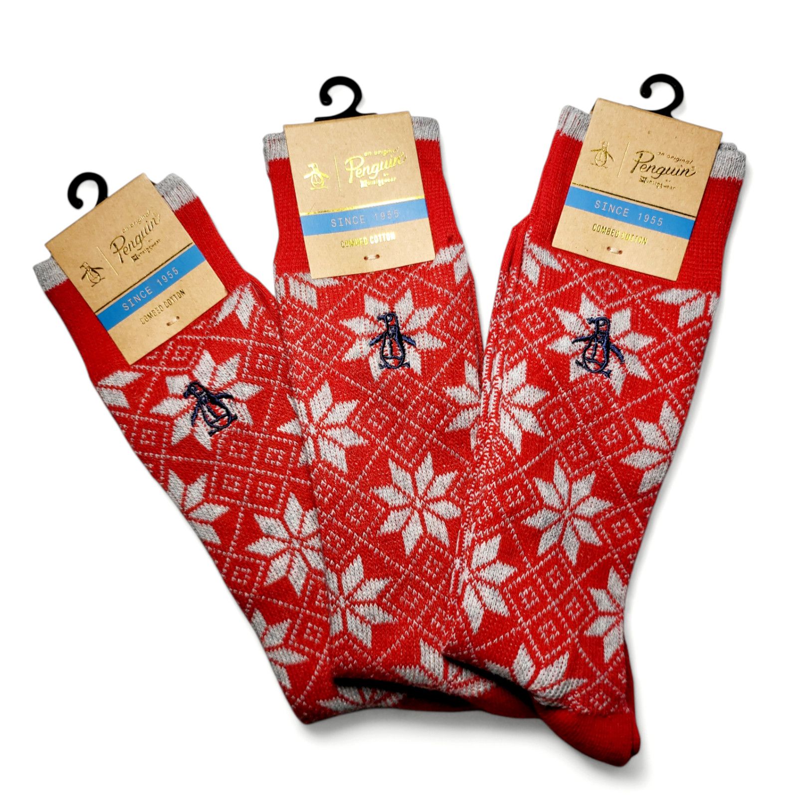 Original Penguin Set of 3 NWT Original Penguin Fair Isle Combed Cotton Socks Size ONE SIZE - 1 Thumbnail
