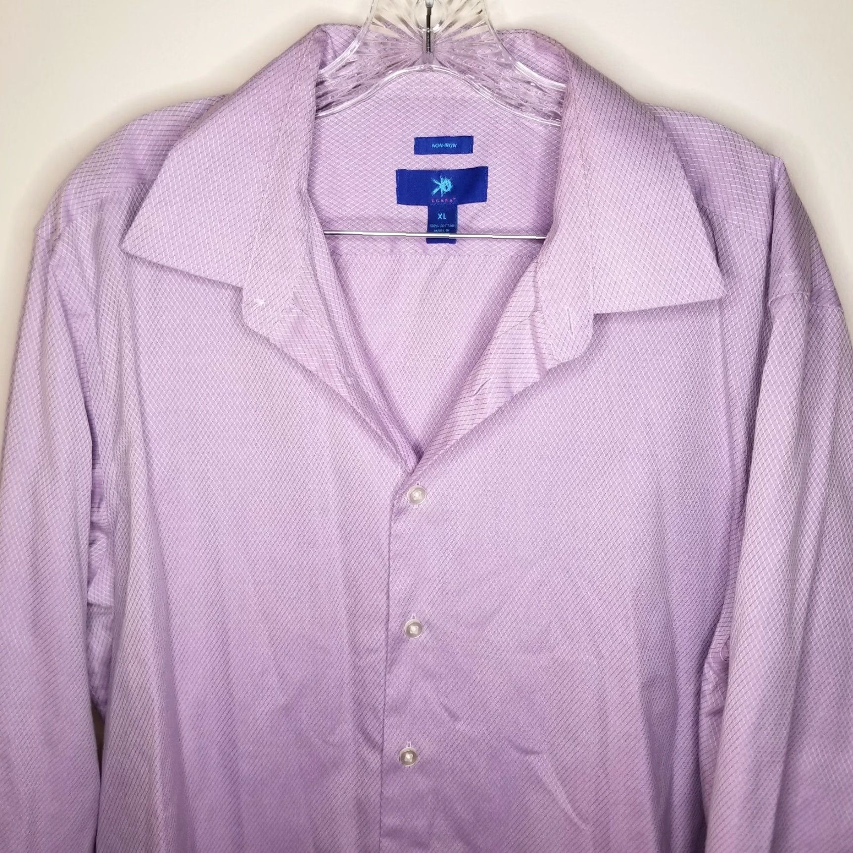 Egara Egara Mens XL Purple Long Sleeve Button-Up Shirt Size US XL / EU 56 / 4 - 2 Thumbnail