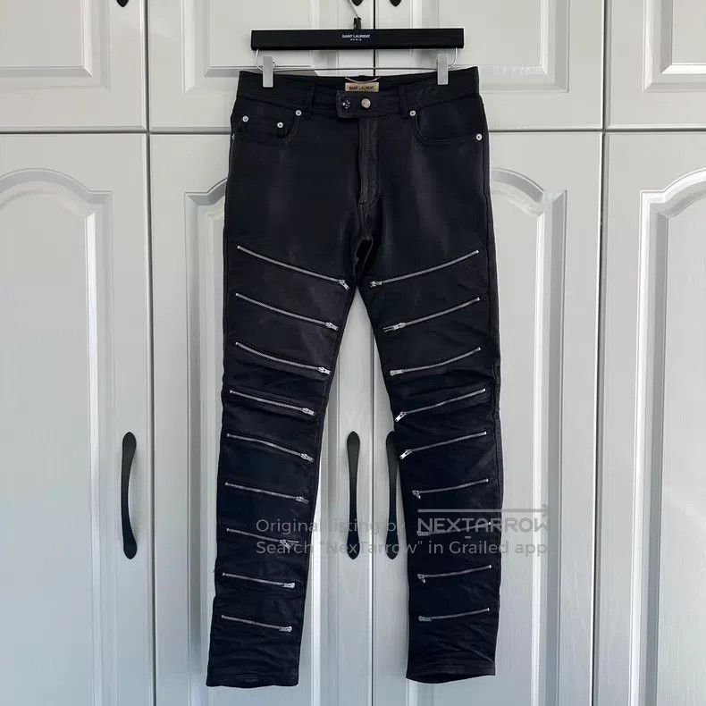 Saint Laurent Paris Saint Laurent Paris Zipper Leather Pants Size US 32 / EU 48 - 1 Thumbnail