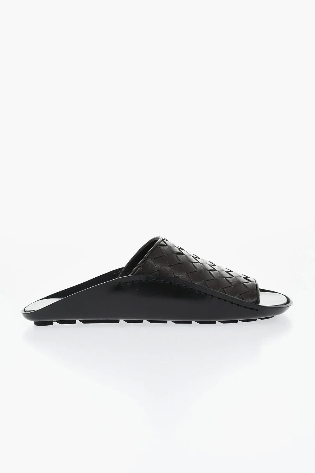 Bottega Veneta og1mm0426 Woven Leather Slides in Brown Size US 6 / EU 39 - 1 Thumbnail