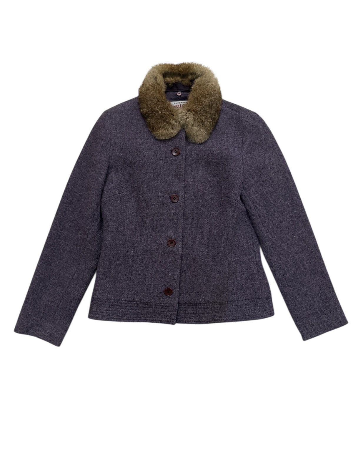 Harris Tweed Harris Tweed Hand Woven Fur Collar Jacket Size XS / US 0-2 / IT 36-38 - 1 Thumbnail