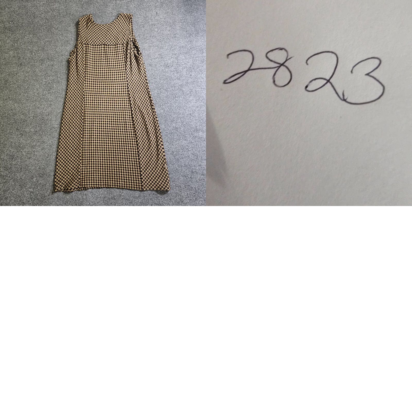 J. Jill J Jill Dress Womens Large Beige Black Gingham Plaid Ponte Sleeveless Knit Stretch Casual Career Wardrobe Dress Size L / US 10 / IT 46 - 8 Thumbnail