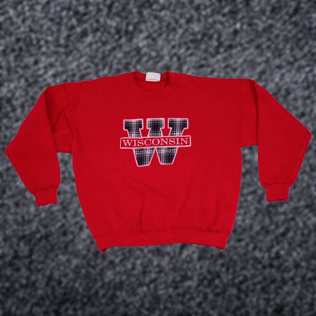 NCAA VINTAGE University of Wisconsin Badgers Sweatshirt Women XL Red Lee Sport Shirt Womens LG? Size XL / US 12-14 / IT 48-50 - 1 Thumbnail
