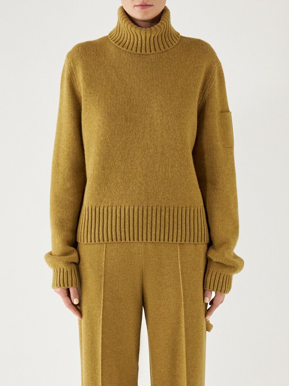Loro Piana o1srvl11e0125 Plain Knit Cashmere Sweater in Yellow Size L / US 10 / IT 46 - 1 Thumbnail