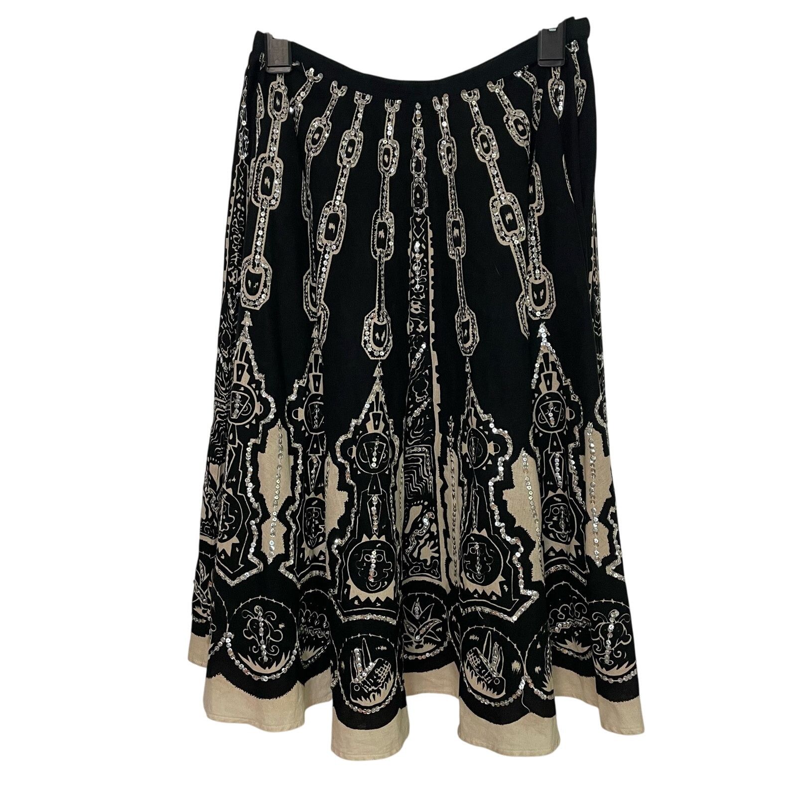 Miss Me Miss Me Sequin Skirt S Womens Chain Embellished A-Line Print Size 28" / US 6 / IT 42 - 1 Thumbnail