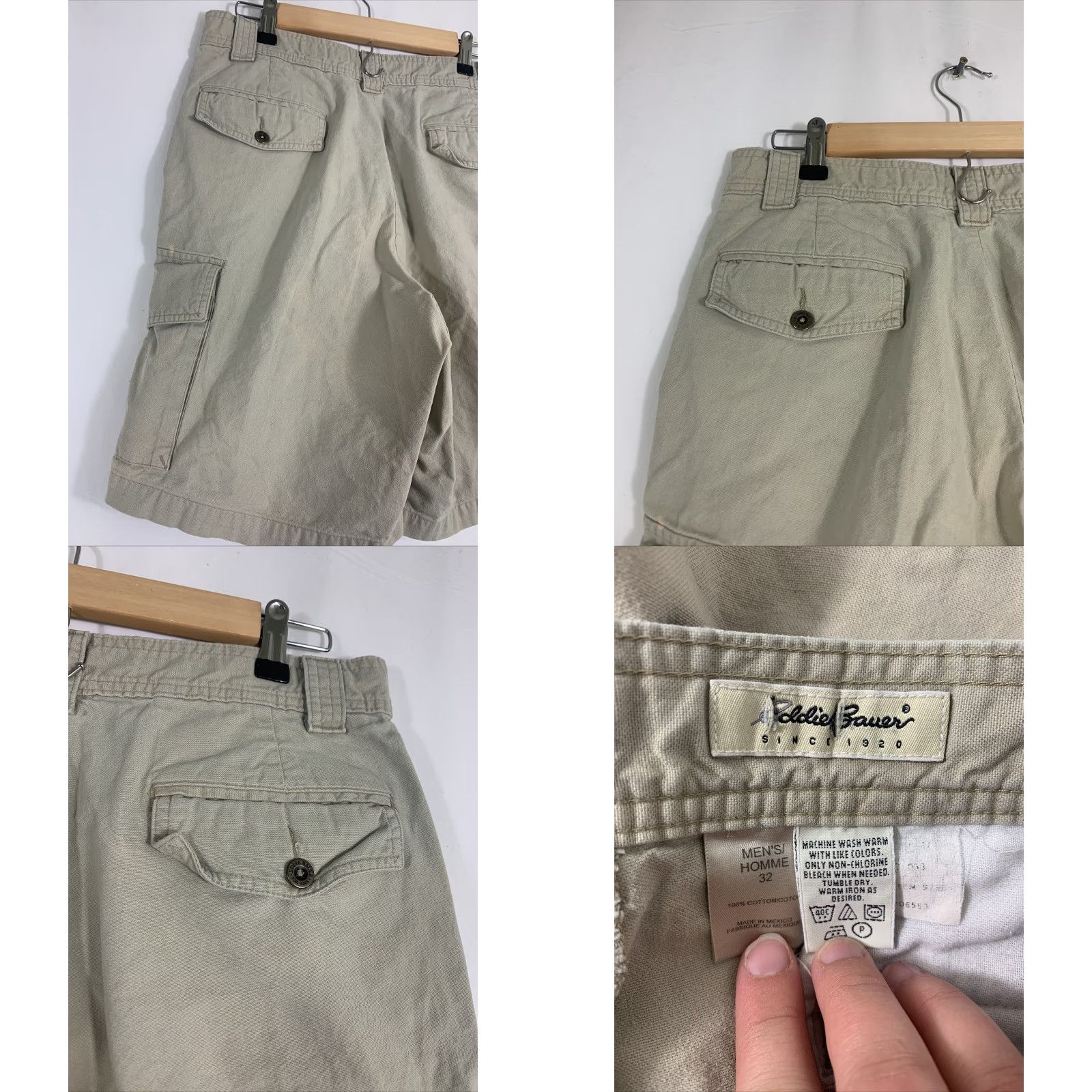 Eddie Bauer VINTAGE Eddie Bauer Mens Cargo Shorts Beige Cotton 32x9 Inseam 9" Regular Waist 32 Beige Cargo Shorts Mens Size 32 Size US 32 / EU 48 - 8 Thumbnail