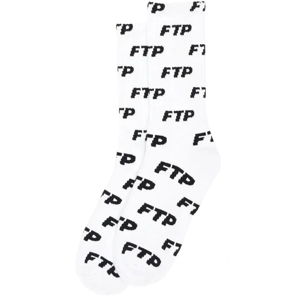 Fuck The Population × G59 Records FTP All Over Logo Socks (White) Size ONE SIZE - 4 Thumbnail