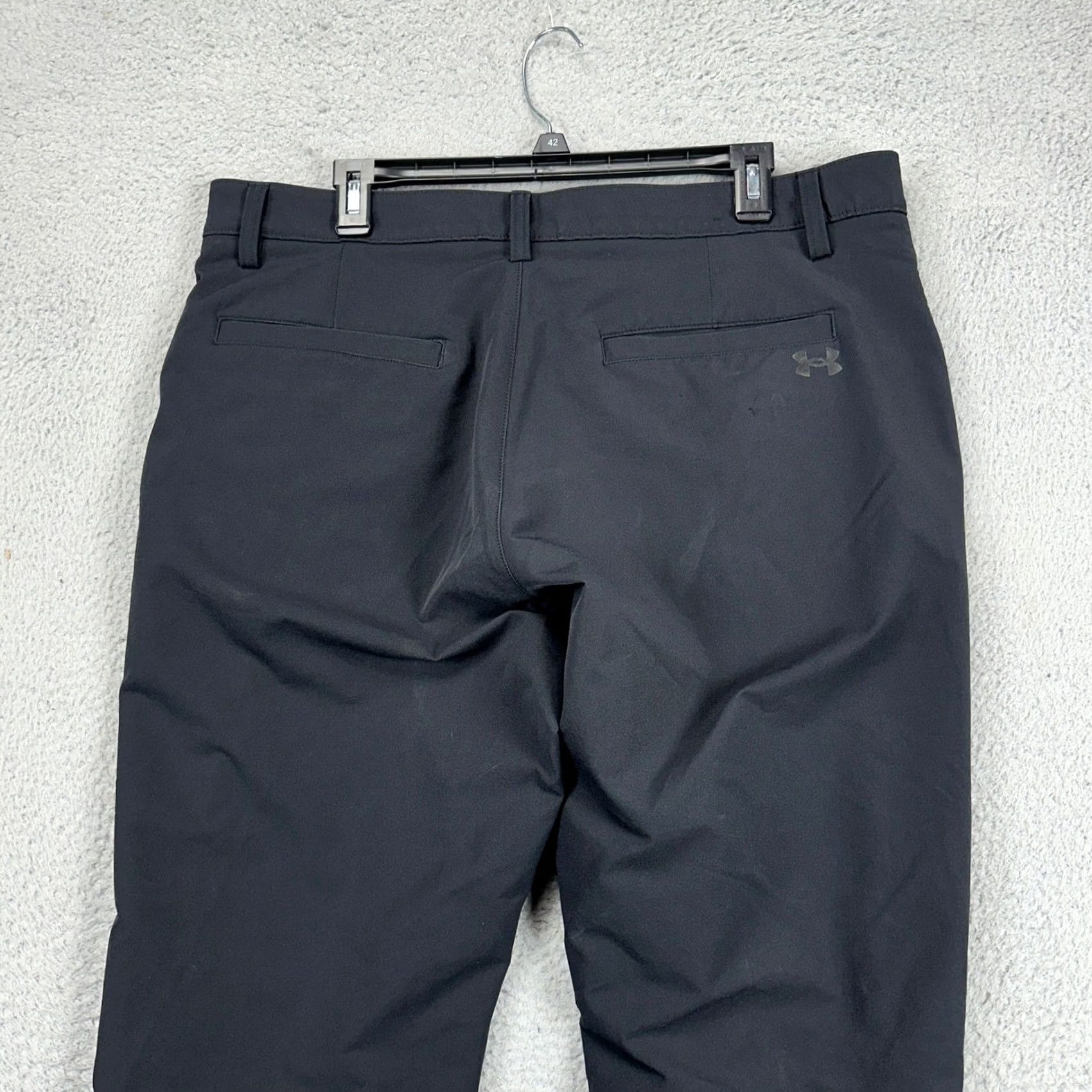 Under Armour Under Armour Golf Chino Pants Mens 38X32 Black Flat Front Straight Fit Pockets Size US 38 / EU 54 - 3 Thumbnail