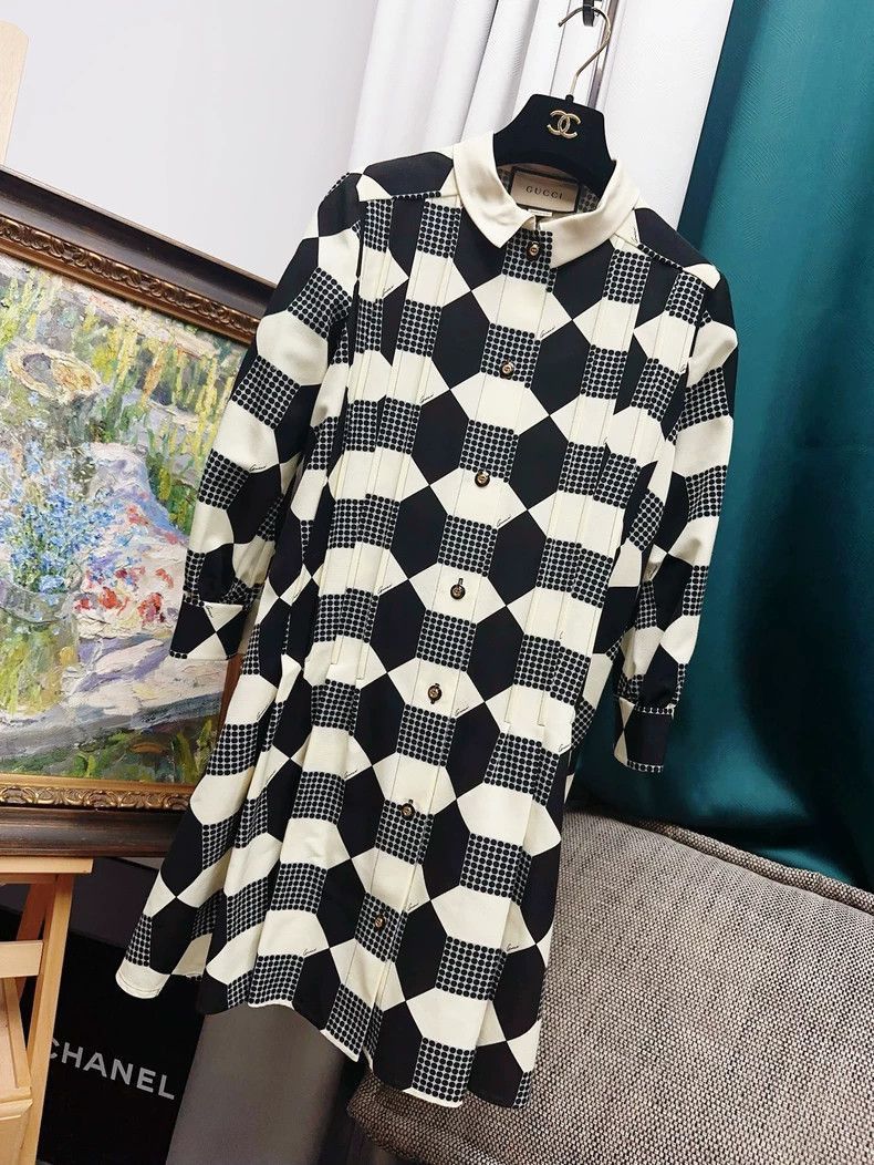 Gucci Gucci Black and White Checkered Dress-2506 Size M / US 6-8 / IT 42-44 - 7 Thumbnail