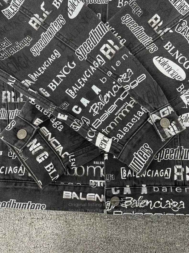 Other Balenciaga Black Denim Jacket with Print. Size US L / EU 52-54 / 3 - 3 Thumbnail