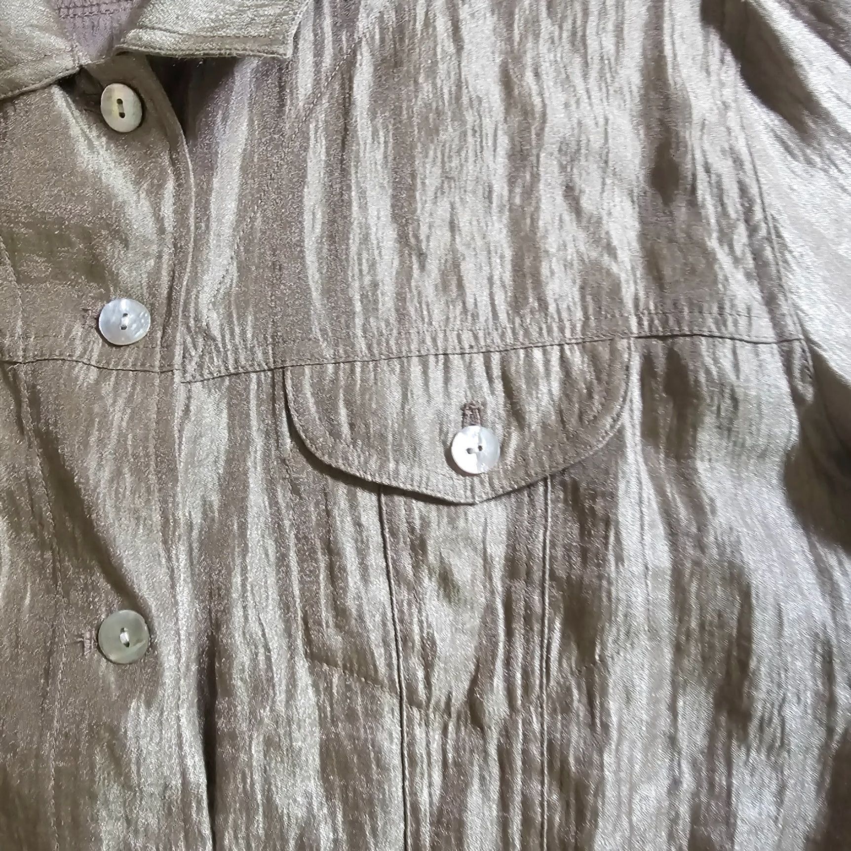 Vintage Chicos Blouse Shirt Womens XL Beige Button Long Sleeve Casual Career Vintage No Size XL / US 12-14 / IT 48-50 - 4 Thumbnail