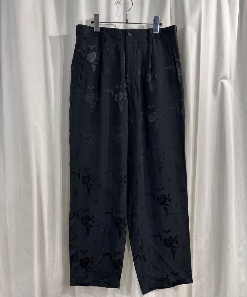 Yohji Yamamoto Yohji Yamamoto Pour Homme AW97 Jacquard Flower Trousers Size US 32 / EU 48 - 1 Thumbnail