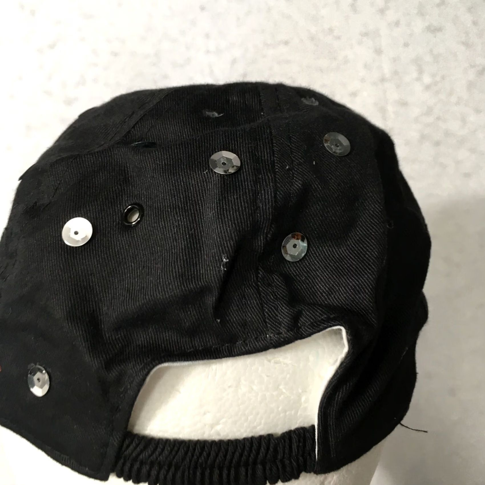Vintage arlin LINDSAY spell out Cap One Size black stretch Sequins Size ONE SIZE - 6 Thumbnail