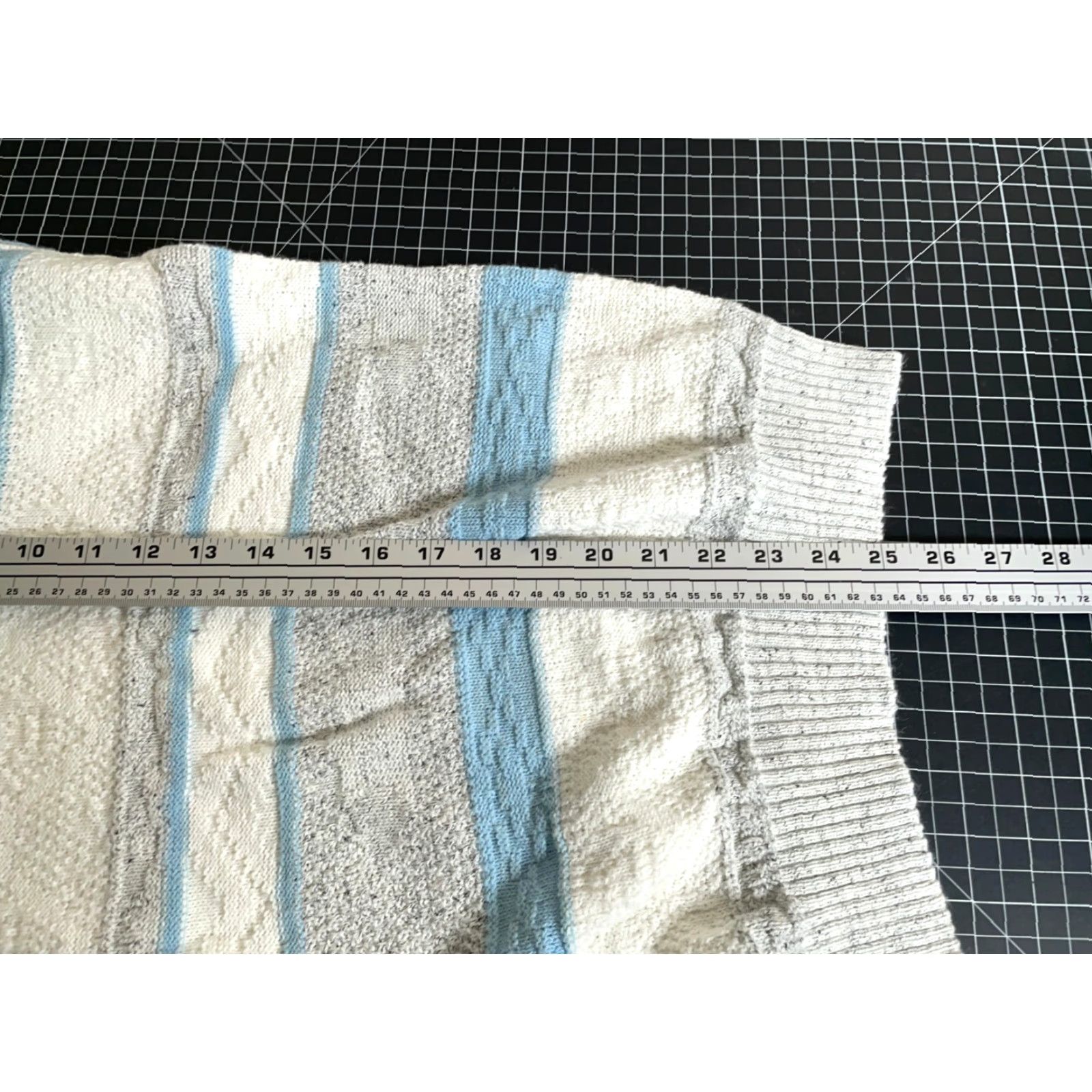Vintage VINTAGE JED 90s Chunky-Knit Striped Sweater Adult Large White Cotton Blend Pullover Mens Size US L / EU 52-54 / 3 - 6 Thumbnail