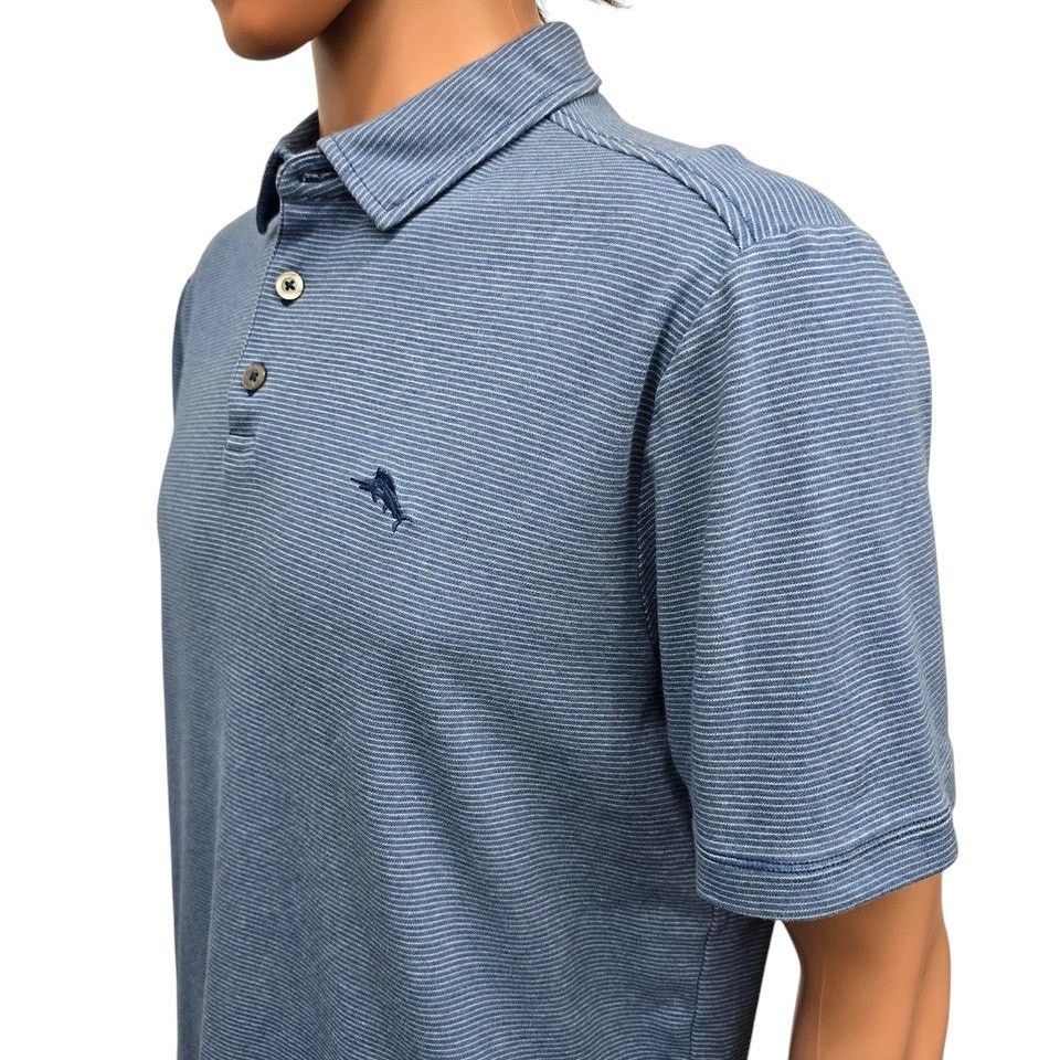Tommy Bahama TOMMY BAHAMA Pacific Shore Polo Shirt Men M Striped Cotton Size US M / EU 48-50 / 2 - 8 Thumbnail