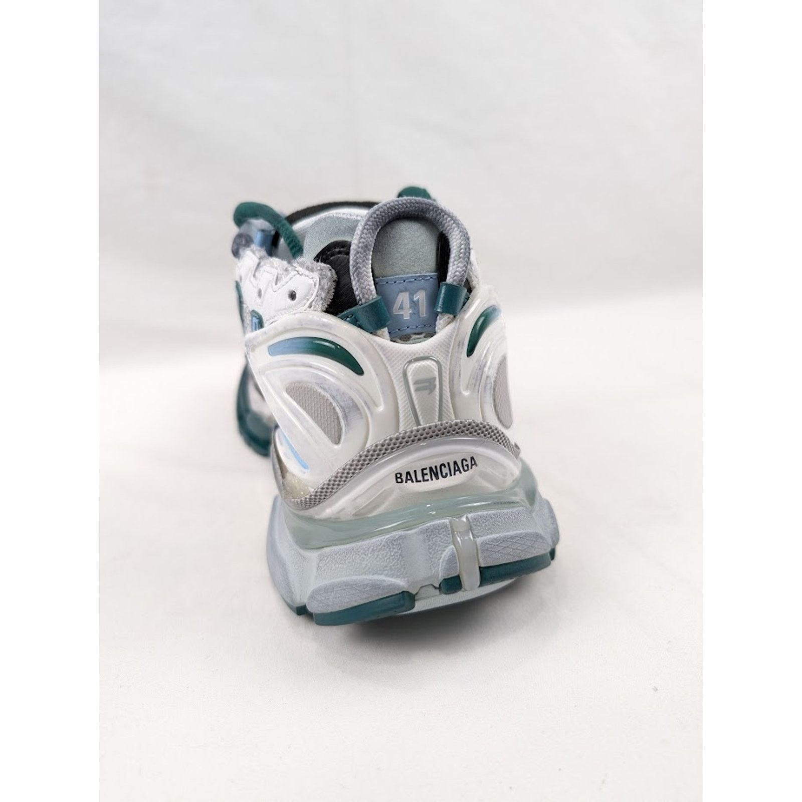 Balenciaga o1rshd1 Runners Gradient Mesh Rubber in White/Green/Blue Size US 8 / EU 41 - 10 Thumbnail