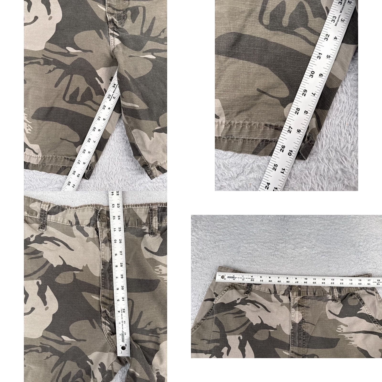 Wrangler Wrangler Shorts Mens 38 Brown Camouflage Cargo Rip-Stop Cotton Blend Hike 38x10 Camouflage Cargo Pocket Mens Shorts Size US 38 / EU 54 - 8 Thumbnail