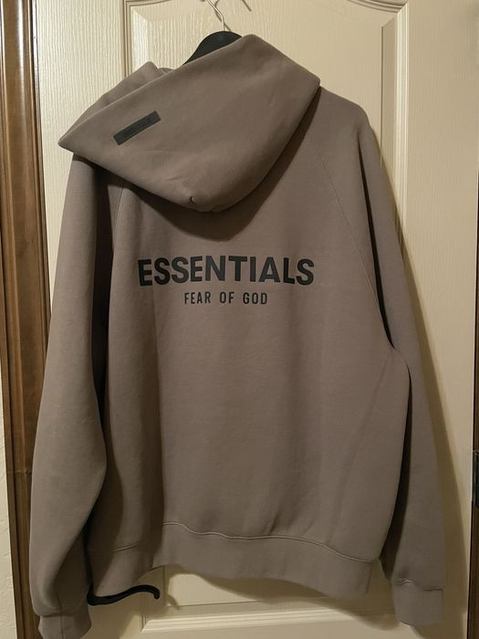 SS21 Fear Of God FOG Essentials Pull-Over Pullover Hoodie Taupe L