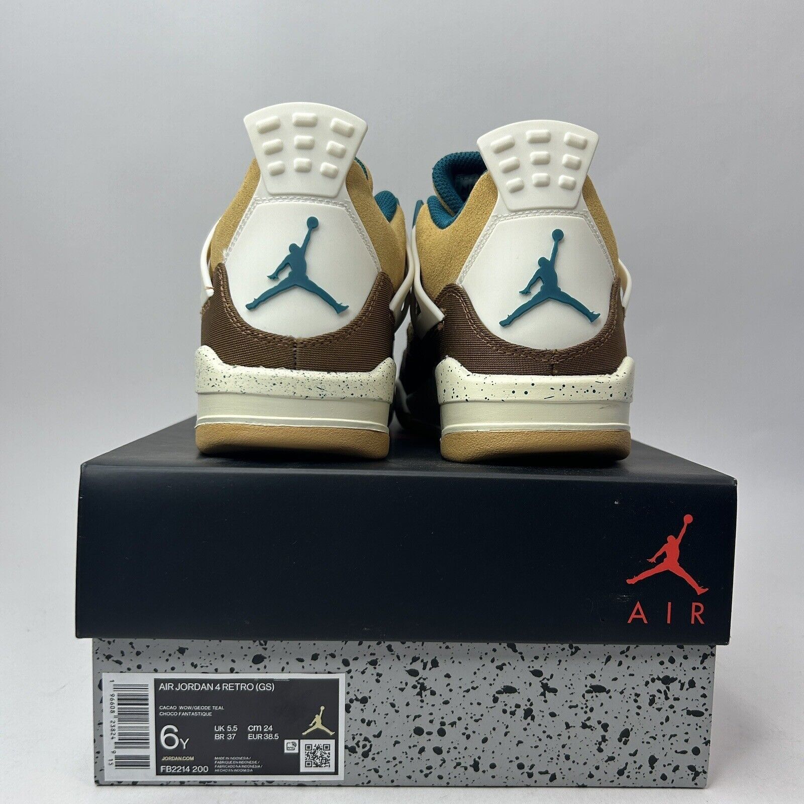 Jordan Brand Nike Air Jordan 4 Retro GS “Cacao Wow/Brown Teal” 2023 Size US 7.5 / IT 37.5 - 4 Thumbnail