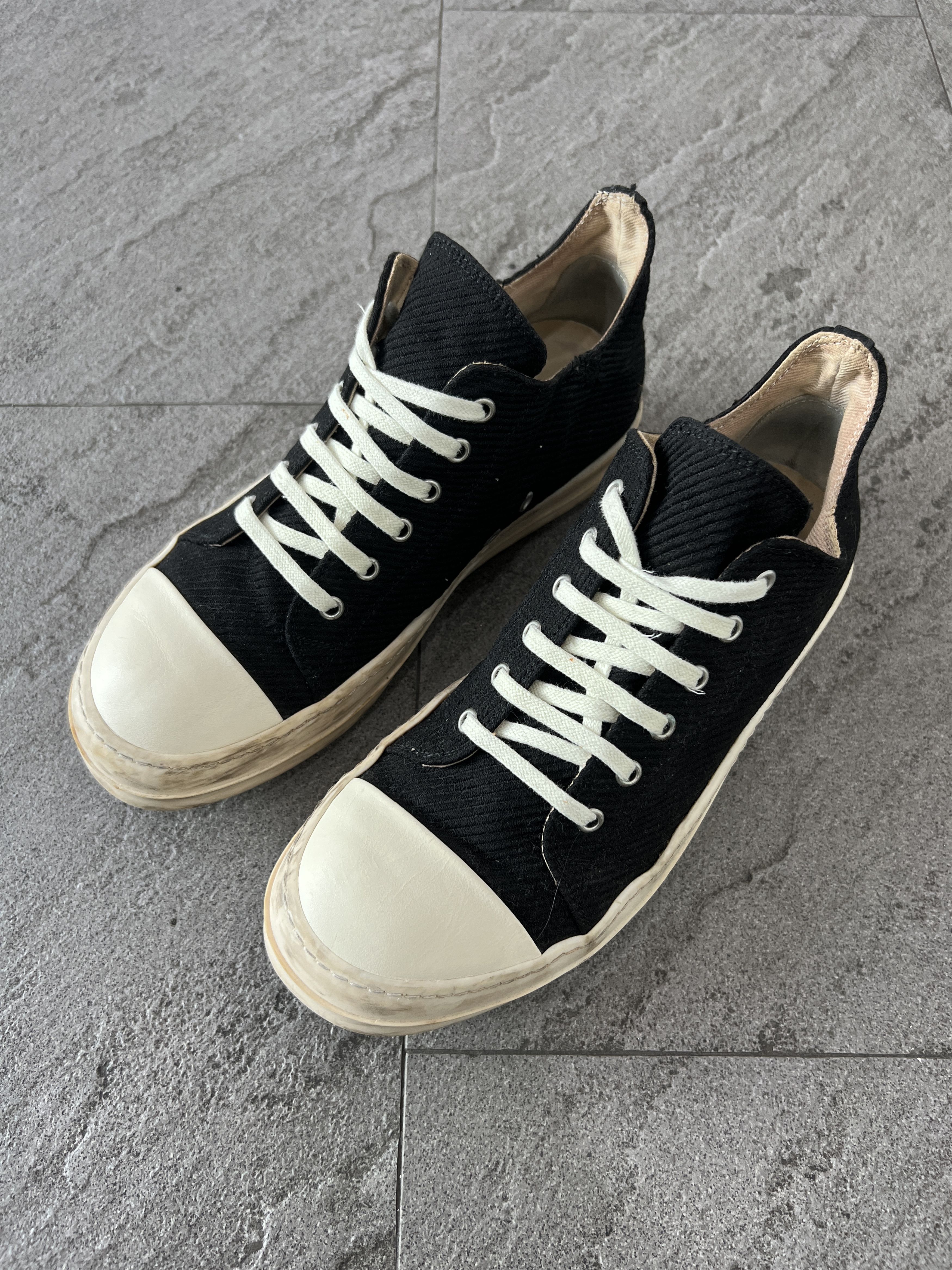 Rick Owens Drkshdw Rick Owens DRKSHDW Low Ramones Canvas Black Size US 9 / EU 42 - 3 Thumbnail