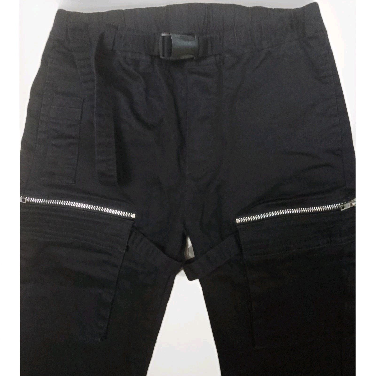 SKINGRAFT SKINGRAFT on Black Cargo Drawstring Zip Pockets Pants M Size US 29 - 2 Thumbnail