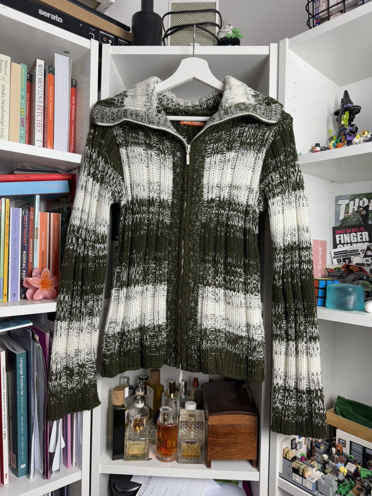 Japanese Brand Vintage y2k cropped zip ribbed sweater S archive avantgarde Size S / US 4 / IT 40 - 1 Thumbnail