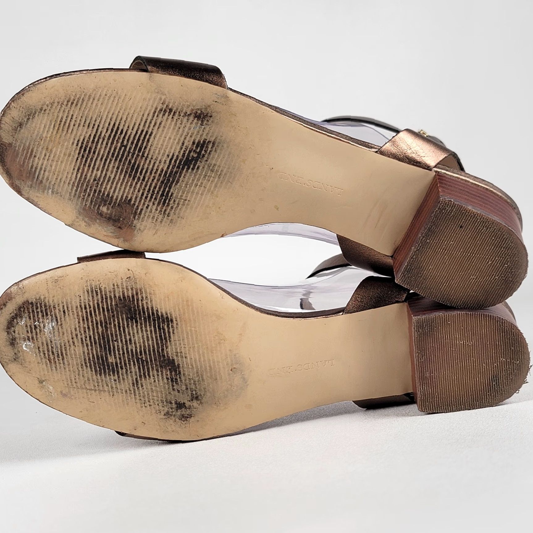Lands' End Lands End Sandals Women Leather Block Heel 1.5" Ankle Strap Open Toe Brown Casual Shoes 8B Size US 8 / IT 38 - 7 Thumbnail