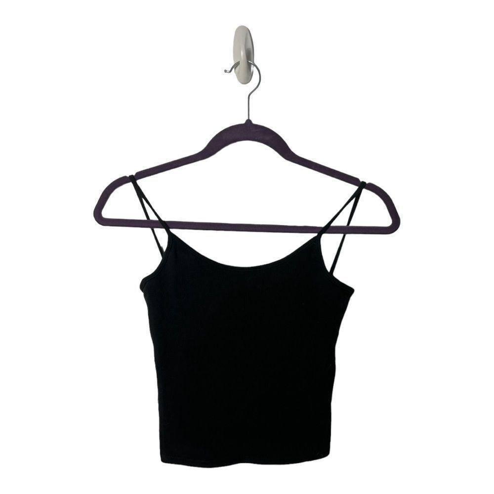 Pacsun John Galt Black Ribbed Crop Tank Top PacSun One Size Scoop B Size ONE SIZE - 2 Thumbnail