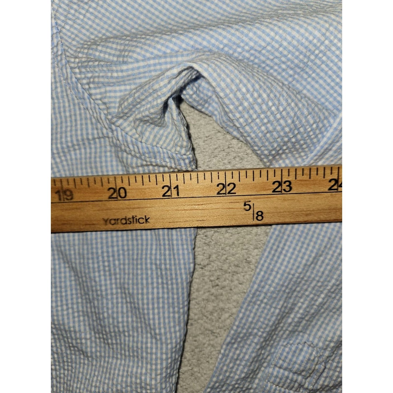 Banana Republic Banana Republic Shirt Button-Up Long Sleeve Men Adult Large Blue Check Slim Fit Casual Business Travel 43 in Chest Button-Down Collared Size US L / EU 52-54 / 3 - 3 Thumbnail