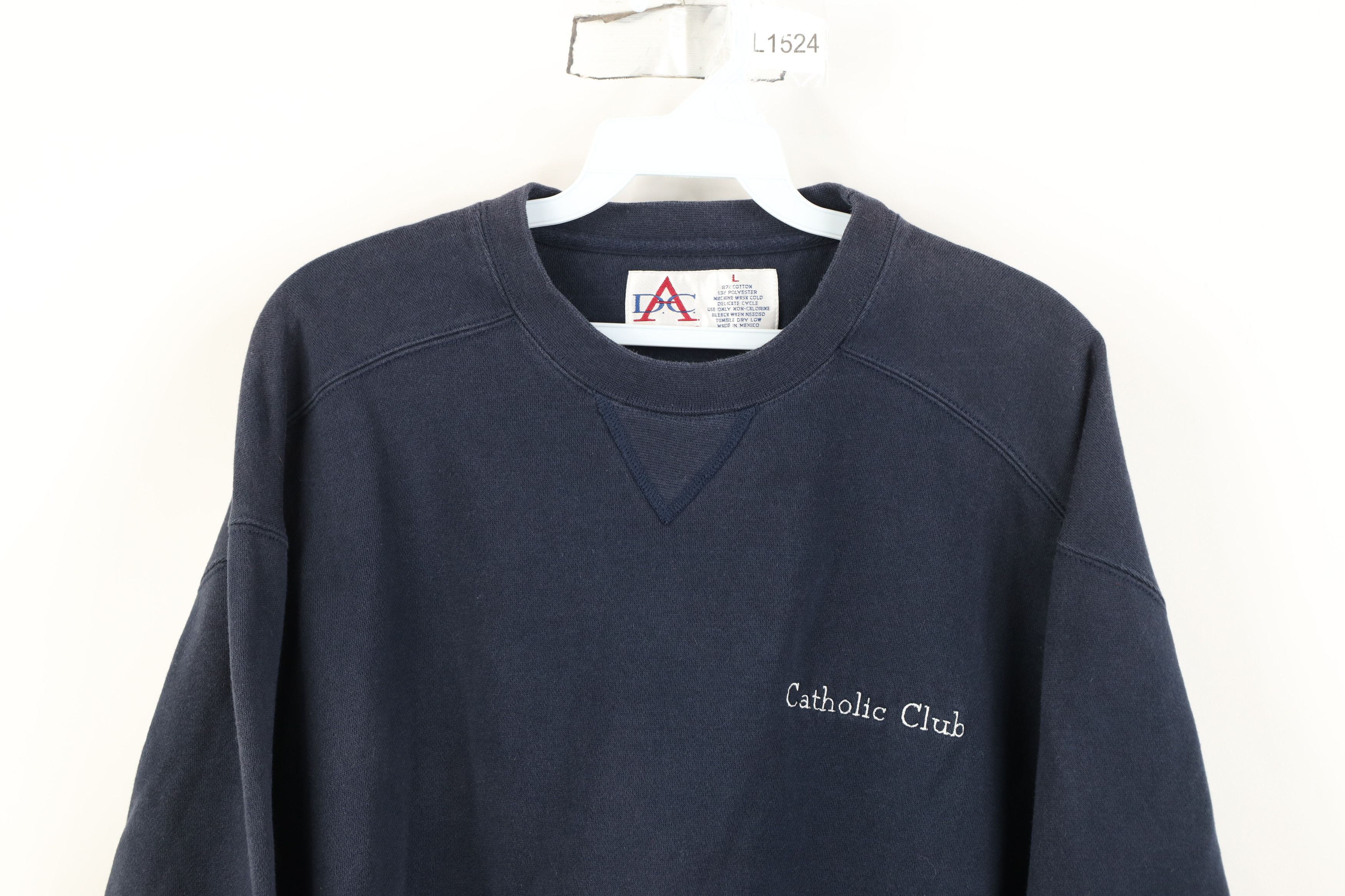 Vintage Vintage 90s Streetwear Catholic Club Crewneck Sweatshirt Size US L / EU 52-54 / 3 - 2 Thumbnail