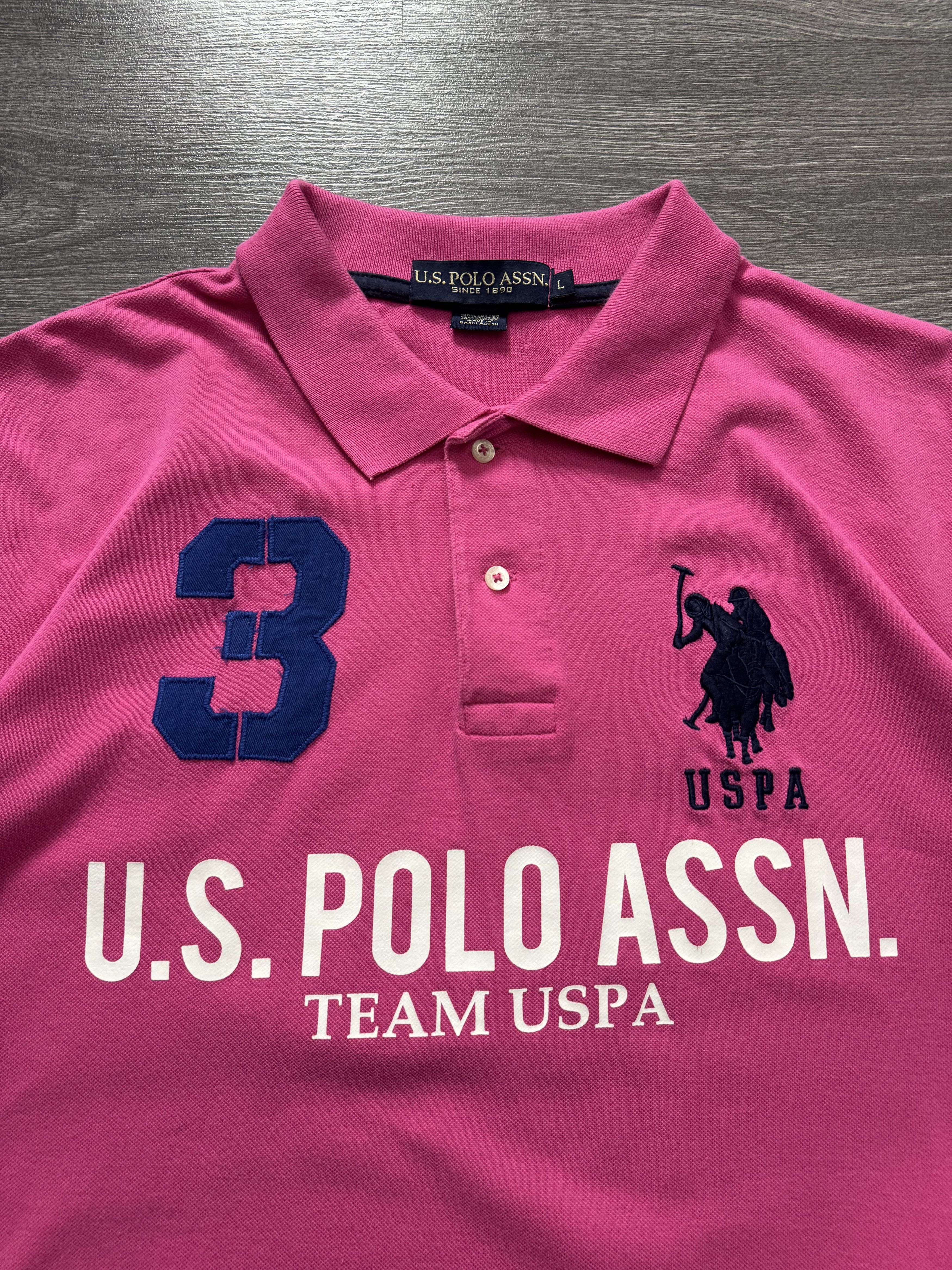U.S. Polo Assn. Vintage USPA Tee #3 Chief Keef Style Pink Polo Shirt Team Size US L / EU 52-54 / 3 - 3 Thumbnail