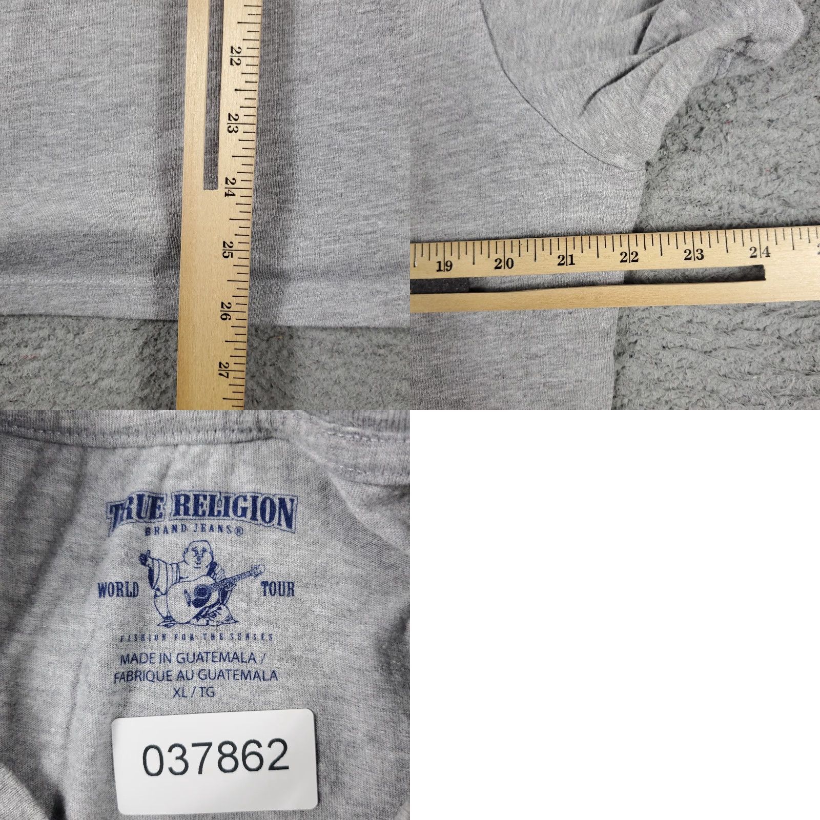 True Religion True Religion Shirt Mens XL Gray Casual Short Sleeve Graphic Size US XL / EU 56 / 4 - 8 Thumbnail