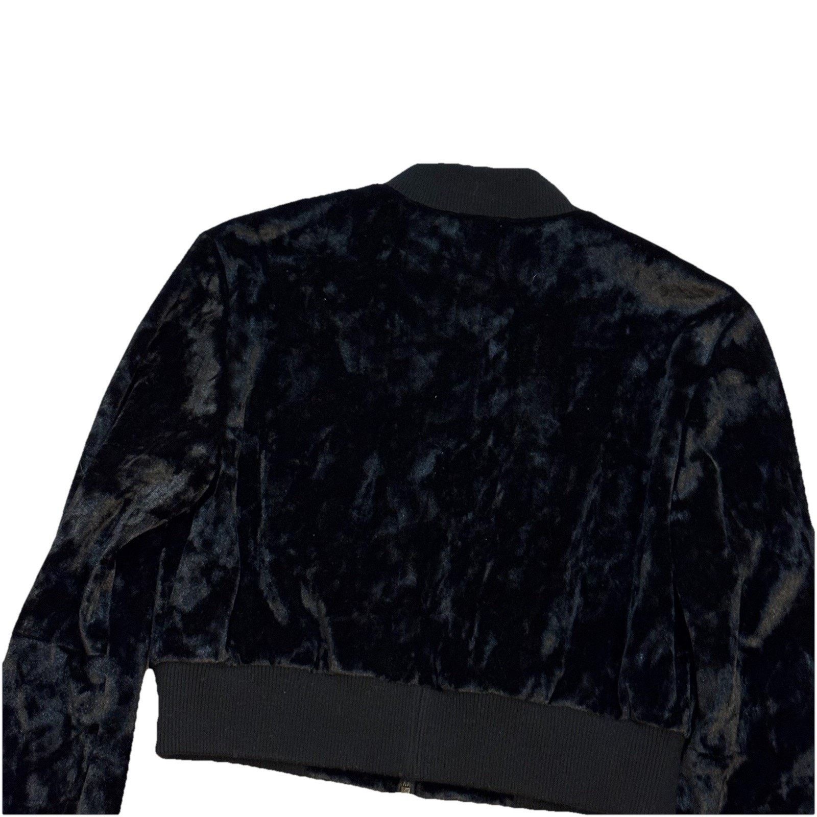 Alice + Olivia Alice Olivia Velour Black Bomber Jacket Womens Small Size S / US 4 / IT 40 - 5 Thumbnail