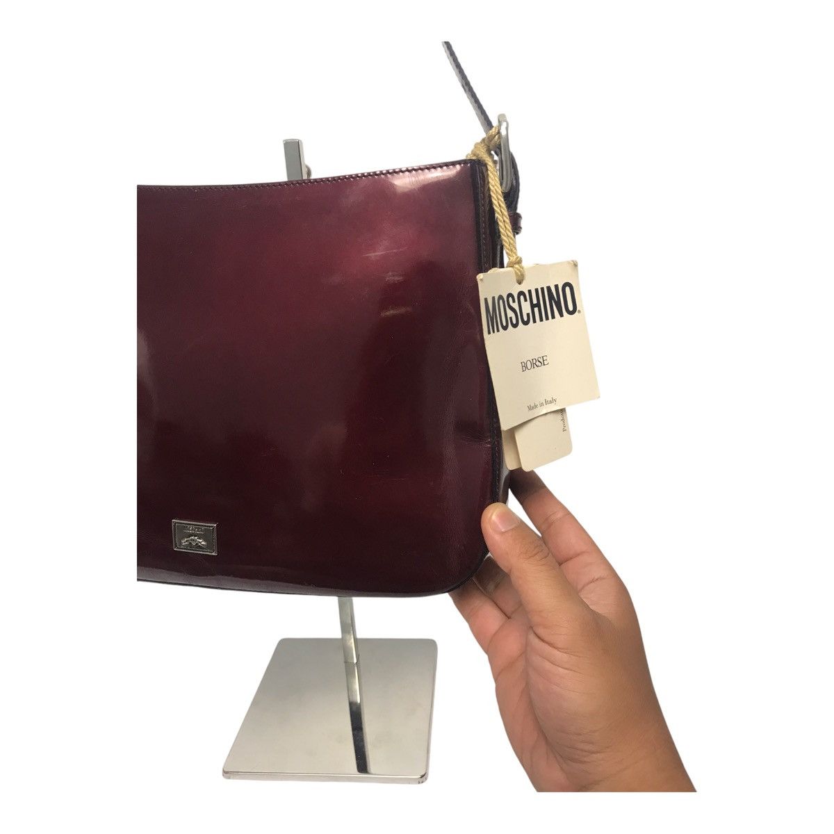 Moschino × Vintage Moschino Domestic Skin Shoulder Purple Bag Size ONE SIZE - 3 Thumbnail