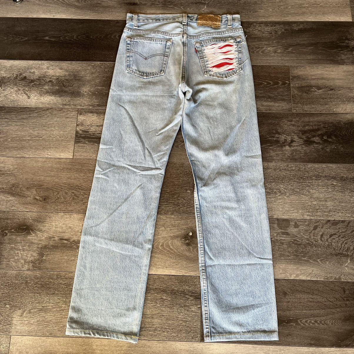 Levi's Vintage 1990s Levis 501 Reworked Buttonfly Denim Jeans 30x30 Size US 30 / EU 46 - 2 Thumbnail
