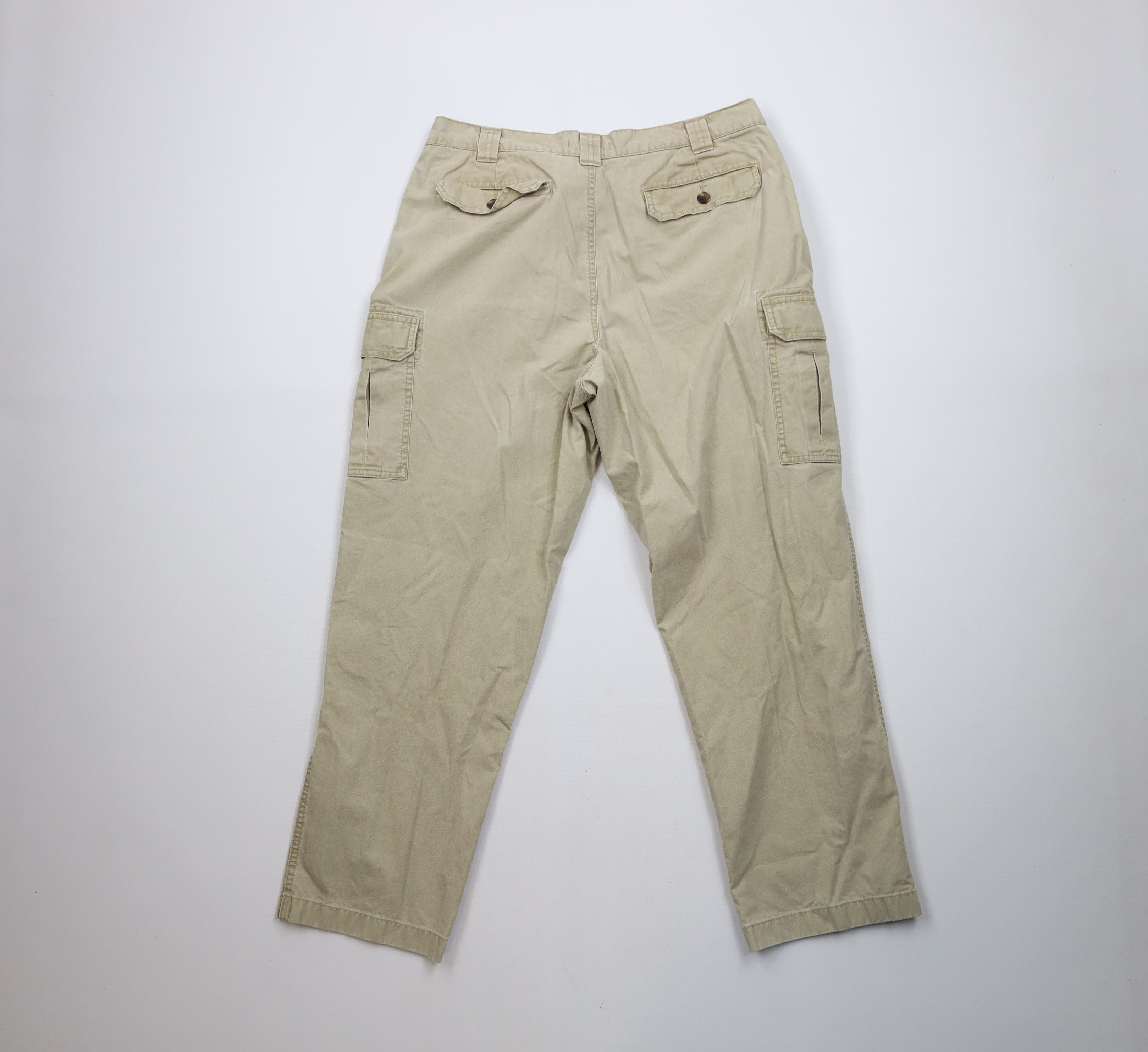 L.L. Bean × Vintage Vintage 90s LL Bean Stonewash Safari Bush Cargo Pants Beige Size US 35 - 9 Thumbnail
