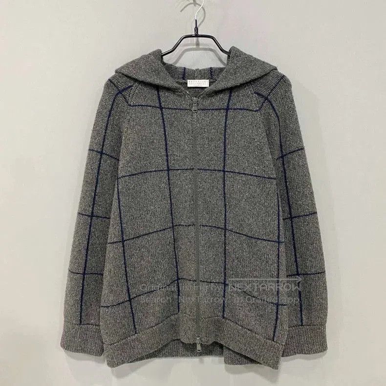 Brunello Cucinelli Gray Plaid Cashmere Zip Jacket. Size US XS / EU 42 / 0 - 1 Thumbnail