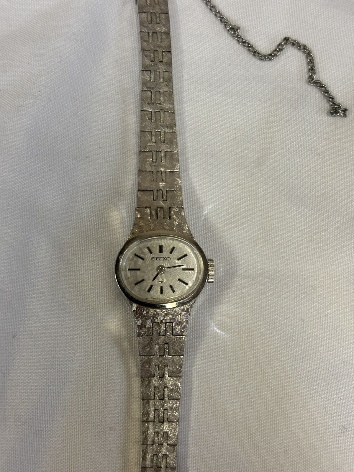 ＊HIME Seiko Vintage Seiko 11 7619 Silver Tone Mechanical Womens