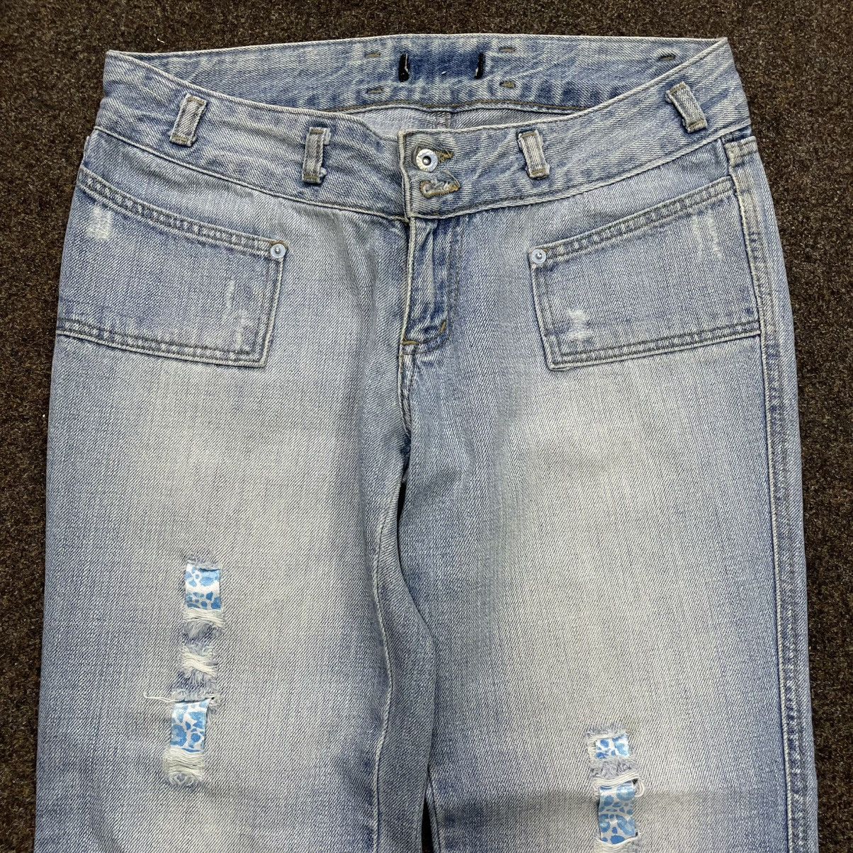 Vintage Y2K Baggy Distressed Flared Jeans Wide Leg Grunge Skater Size 34" / US 12 / IT 48 - 4 Thumbnail