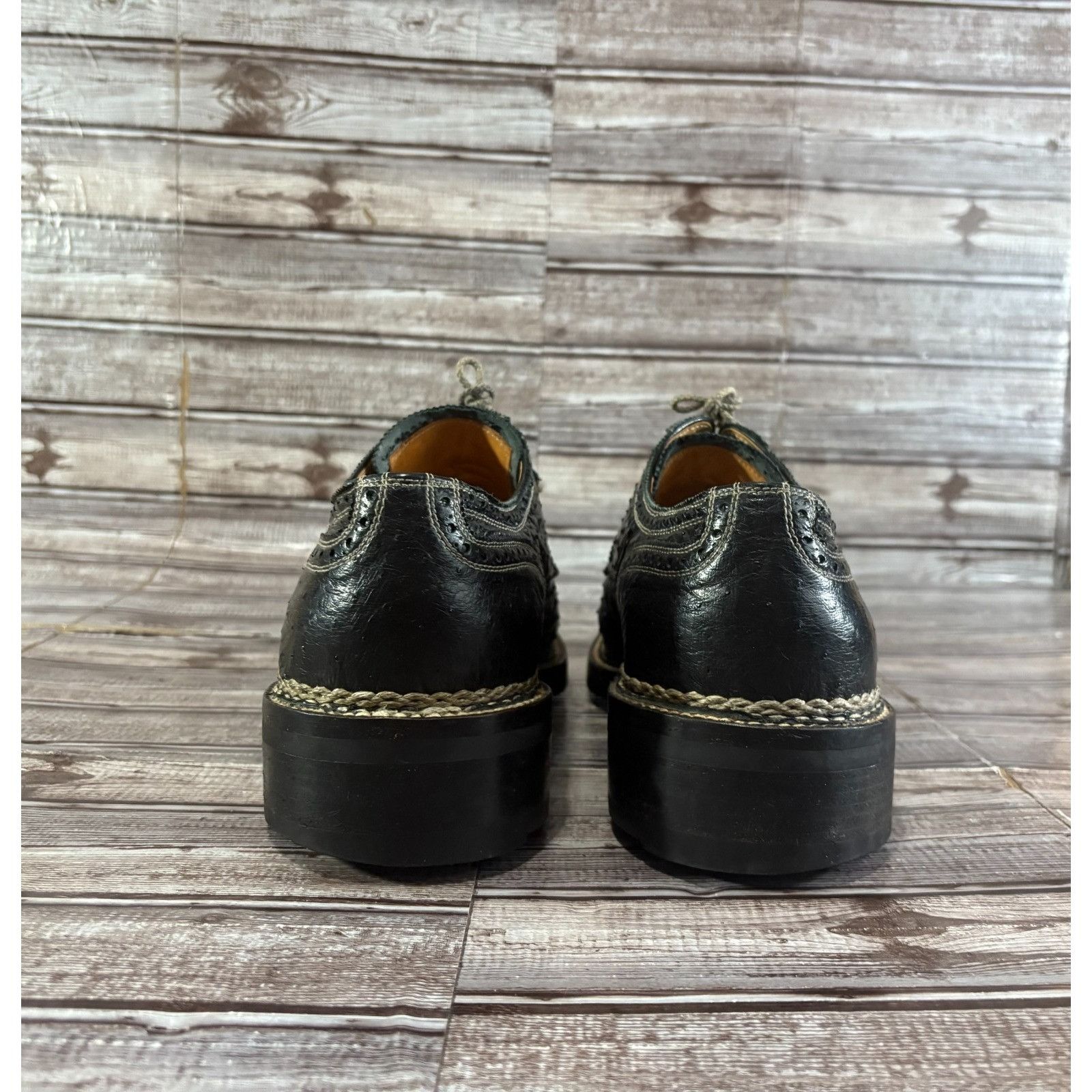 Bettanin & Venturi Bettanin & Venturi ostrich leather Oxford Dress Shoes sz 13 Size US 13 / EU 46 - 3 Thumbnail