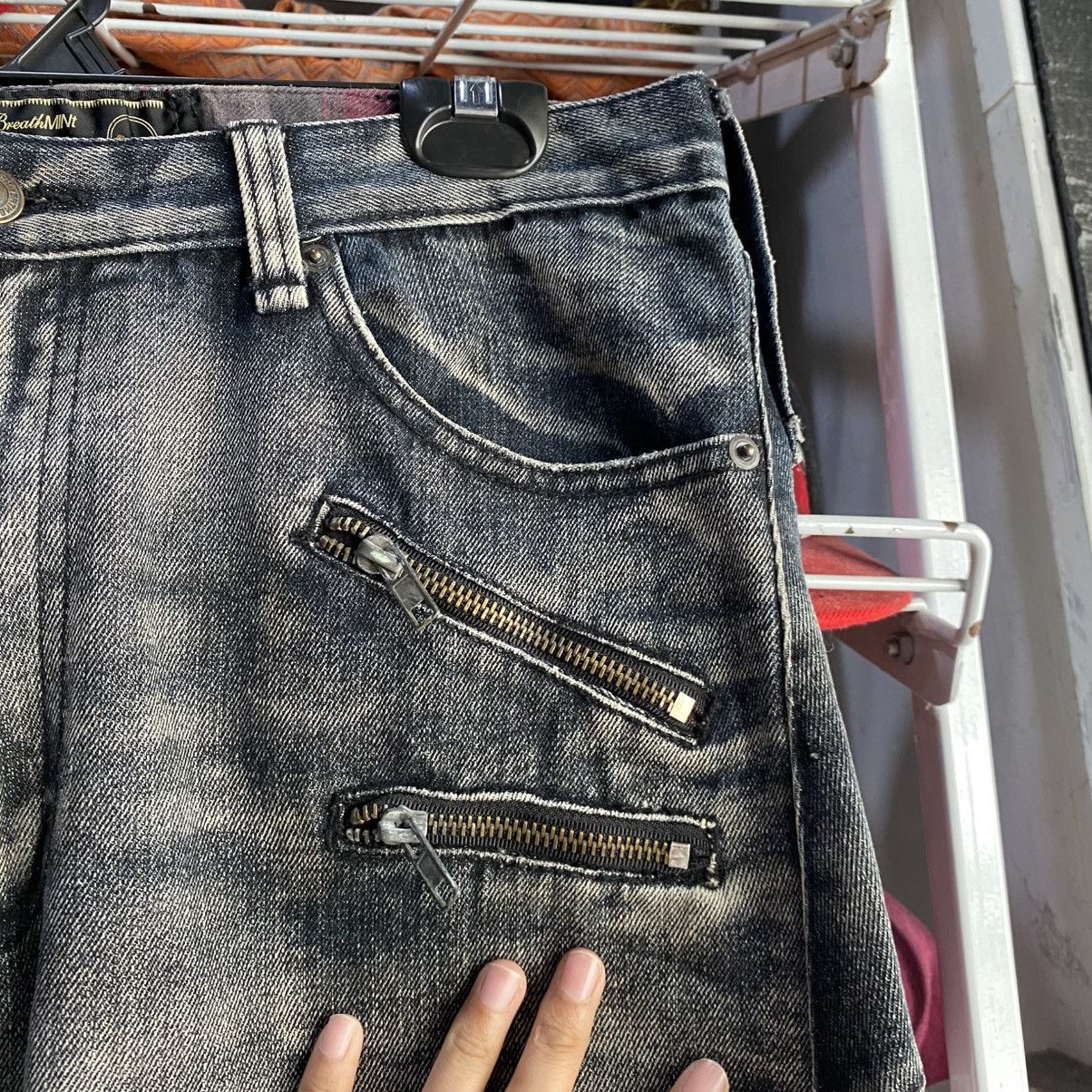 Hysteric Glamour Breathmint Japanese Brand Double Knee Multi-Zip Denim Jeans Size US 33 - 9 Thumbnail