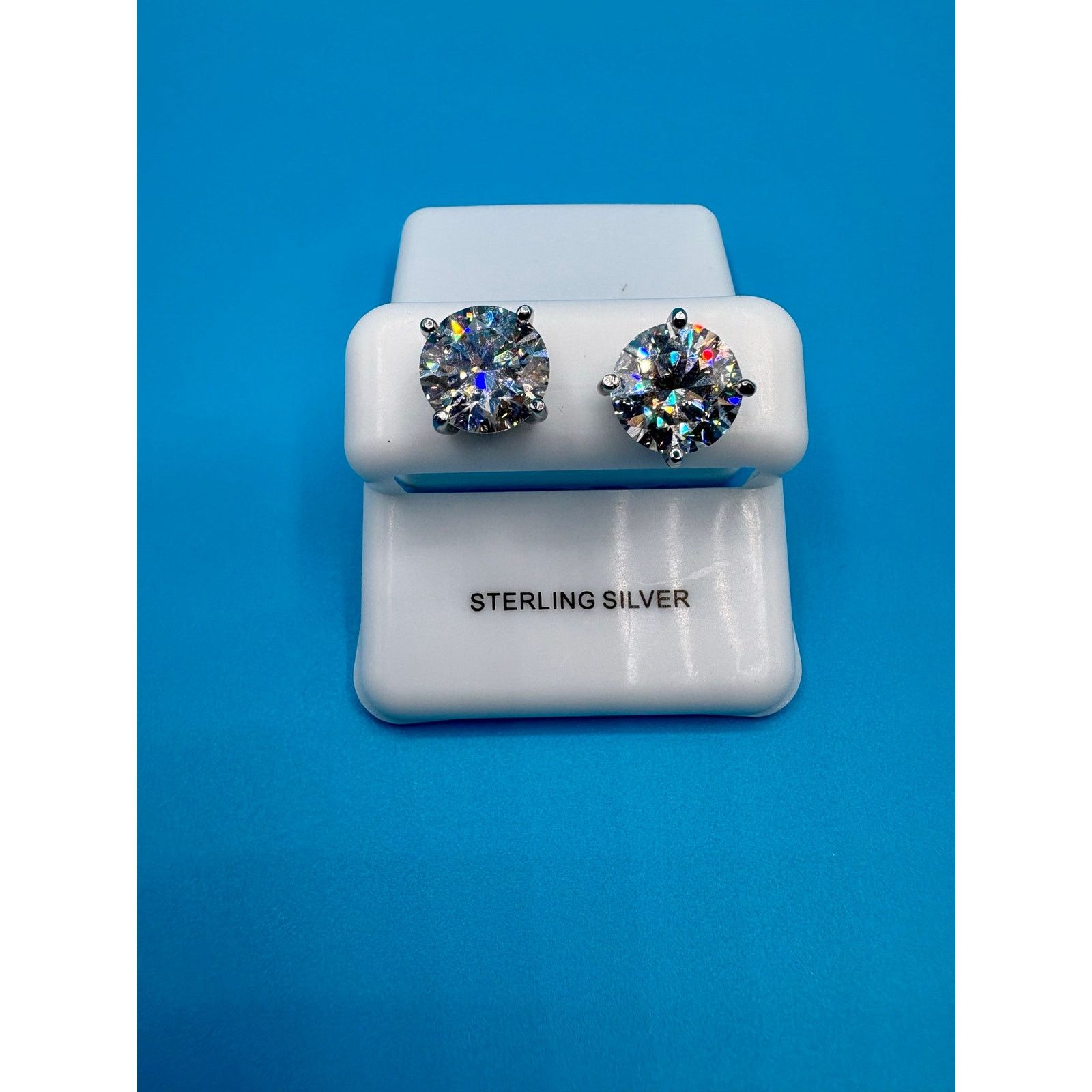 Jewelry NWT 8CTW Moissanite Stud Earrings - 925 Sterling Silver Size ONE SIZE - 4 Thumbnail