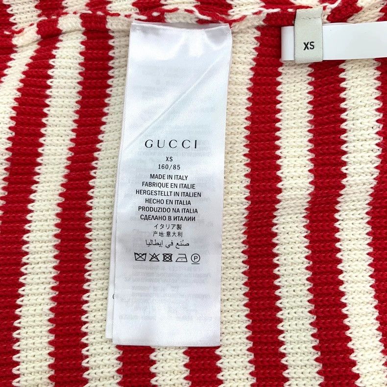 Gucci GucciRed cotton striped knitted short-sleeved dress 2503-Ne Size XS / US 0-2 / IT 36-38 - 7 Thumbnail
