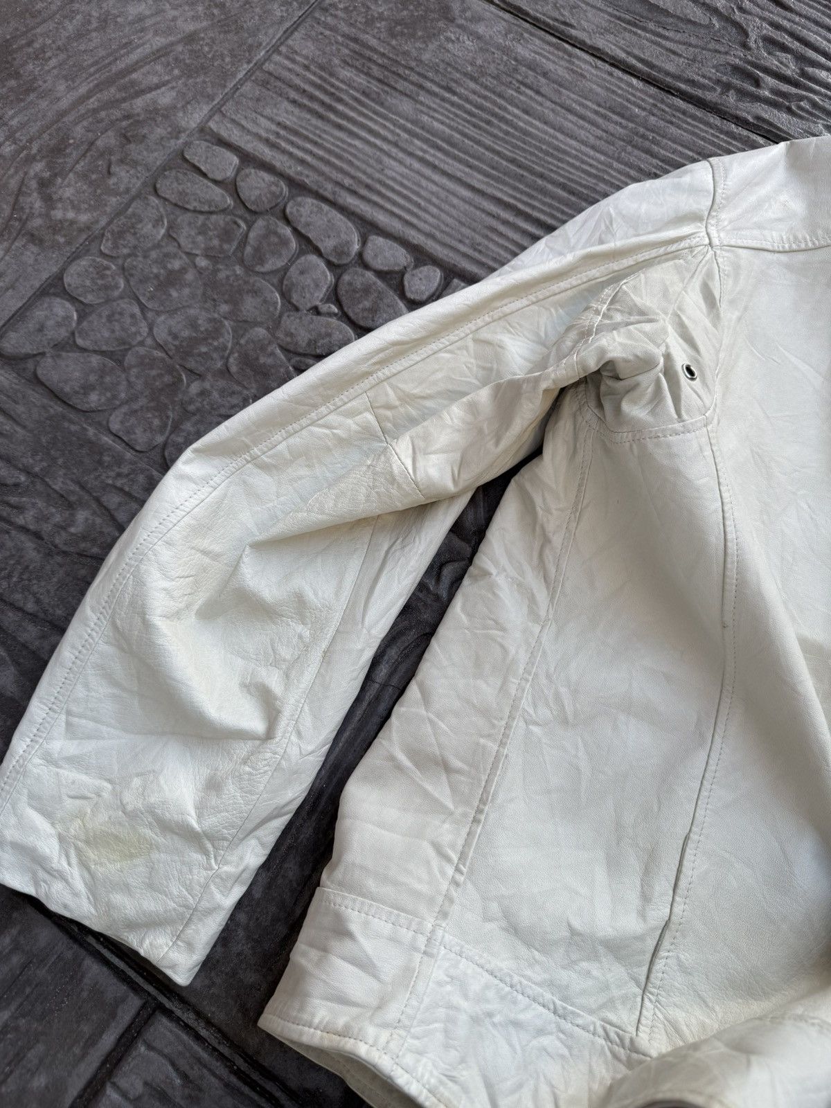 Schott SCHOTT White Leather "Made in USA" RARE Jacket Size US M / EU 48-50 / 2 - 12 Thumbnail