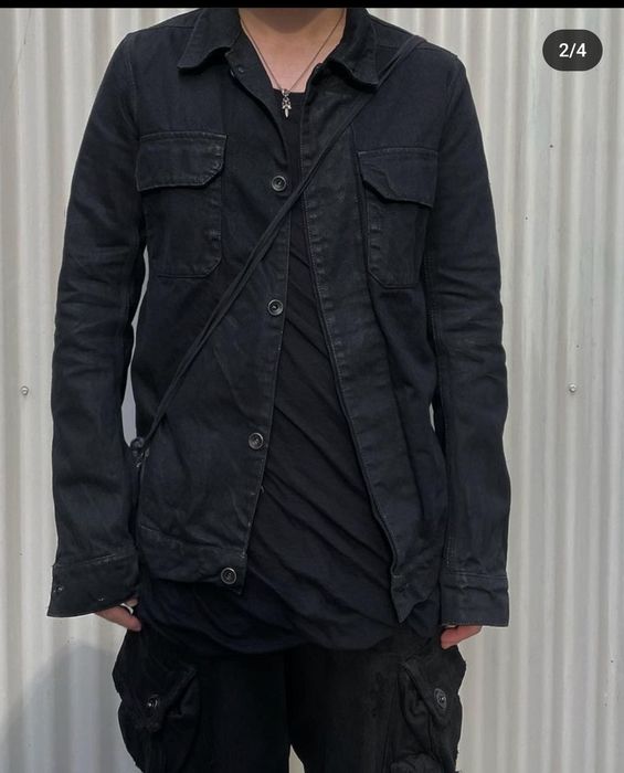 Rick Owens Object dyed wax denim jacket Grailed