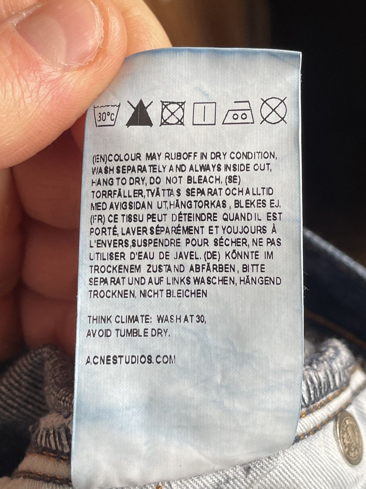 Acne Studios Acne Studios Max Raw Men’s Denim Pants Trousers 32x32 Size US 32 / EU 48 - 11 Thumbnail