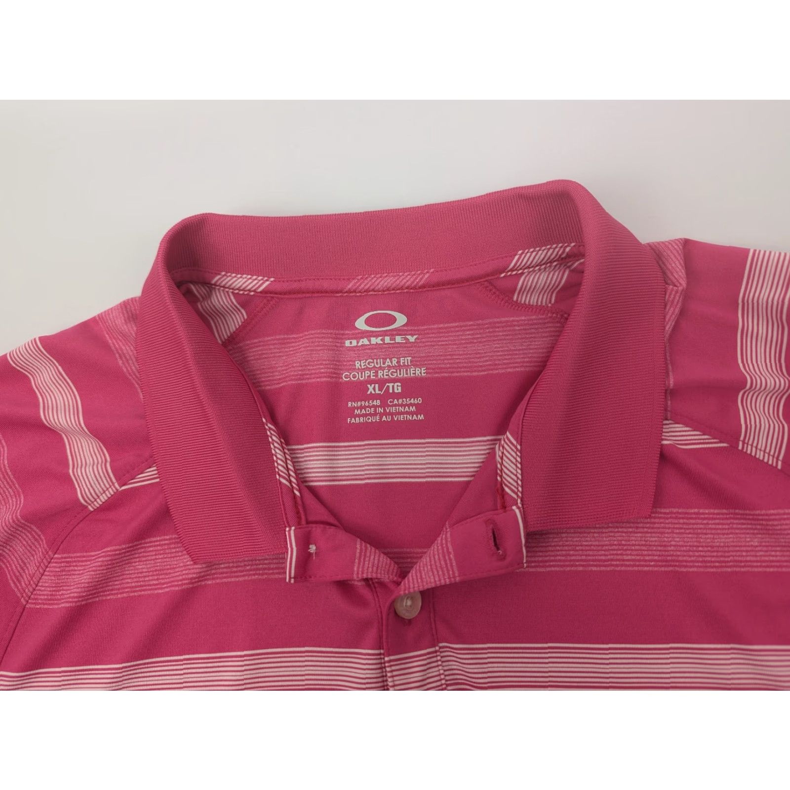 Oakley OAKLEY Polo Golf Shirt Pink Stripe Men's XL Regular Fit Hydrolix Casual Size US XL / EU 56 / 4 - 7 Thumbnail